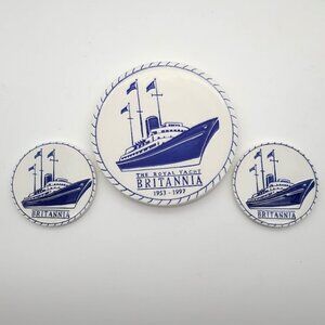 Royal Yacht Britannia Ceramic Trivet & Coasters Made in Scotland 1953 to 1997